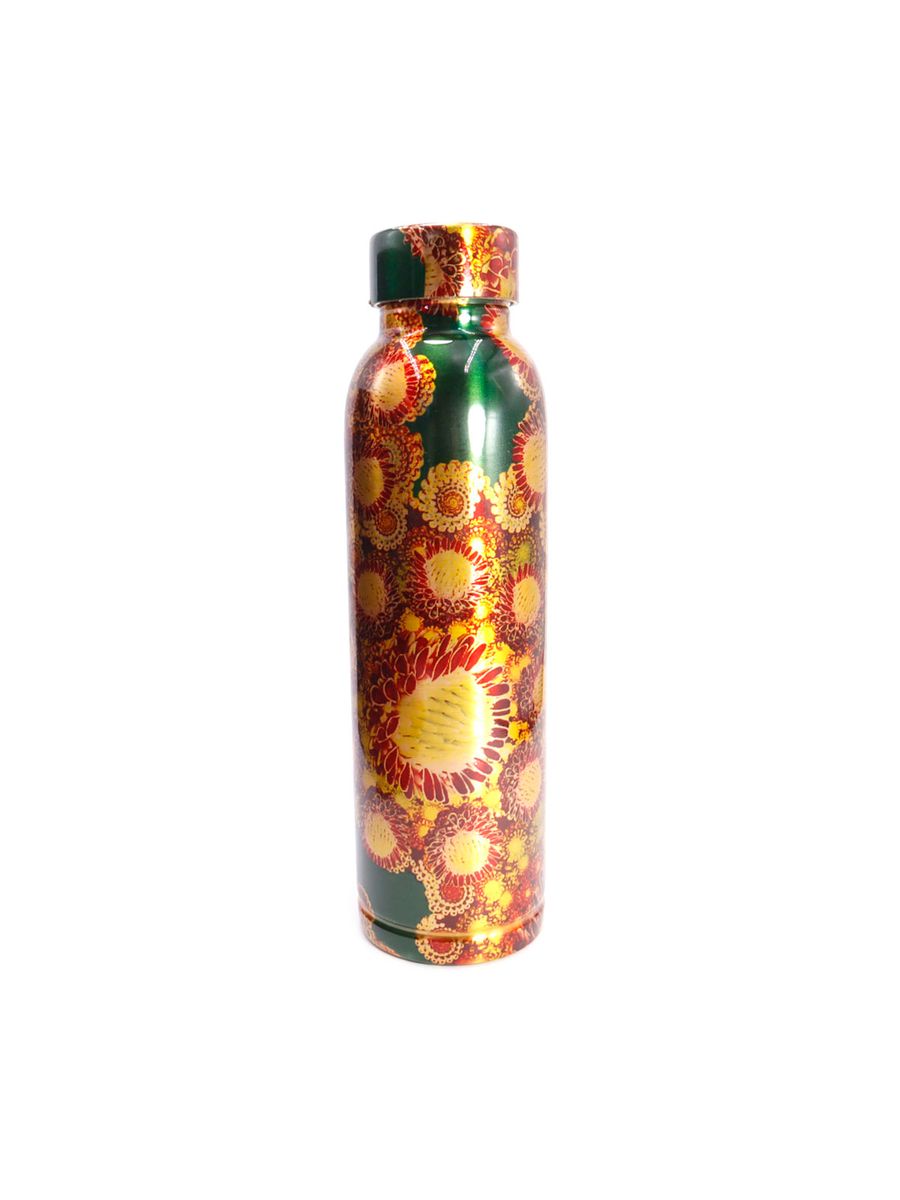 Медная бутылка для настаивания медной воды d-7см h-26см 1000ml рисунки разные