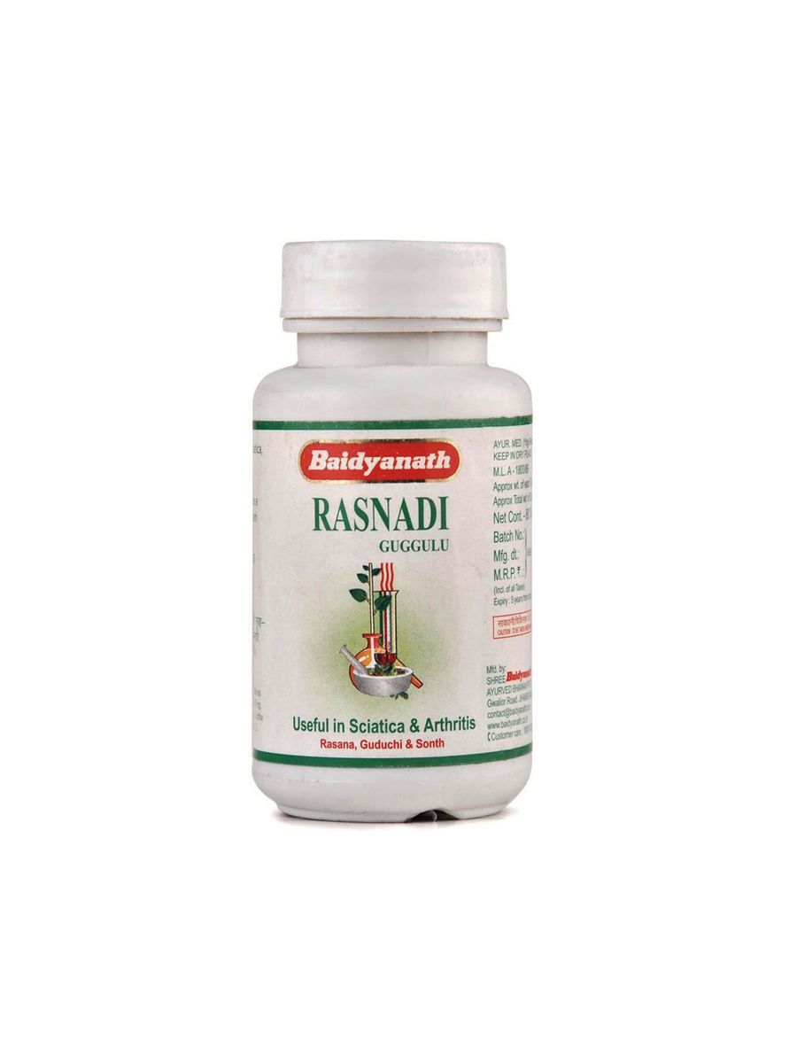 Раснади гуггул Rasnadi Guggulu Baidyanath 80 таб при болях в суставах нервах и мышцах