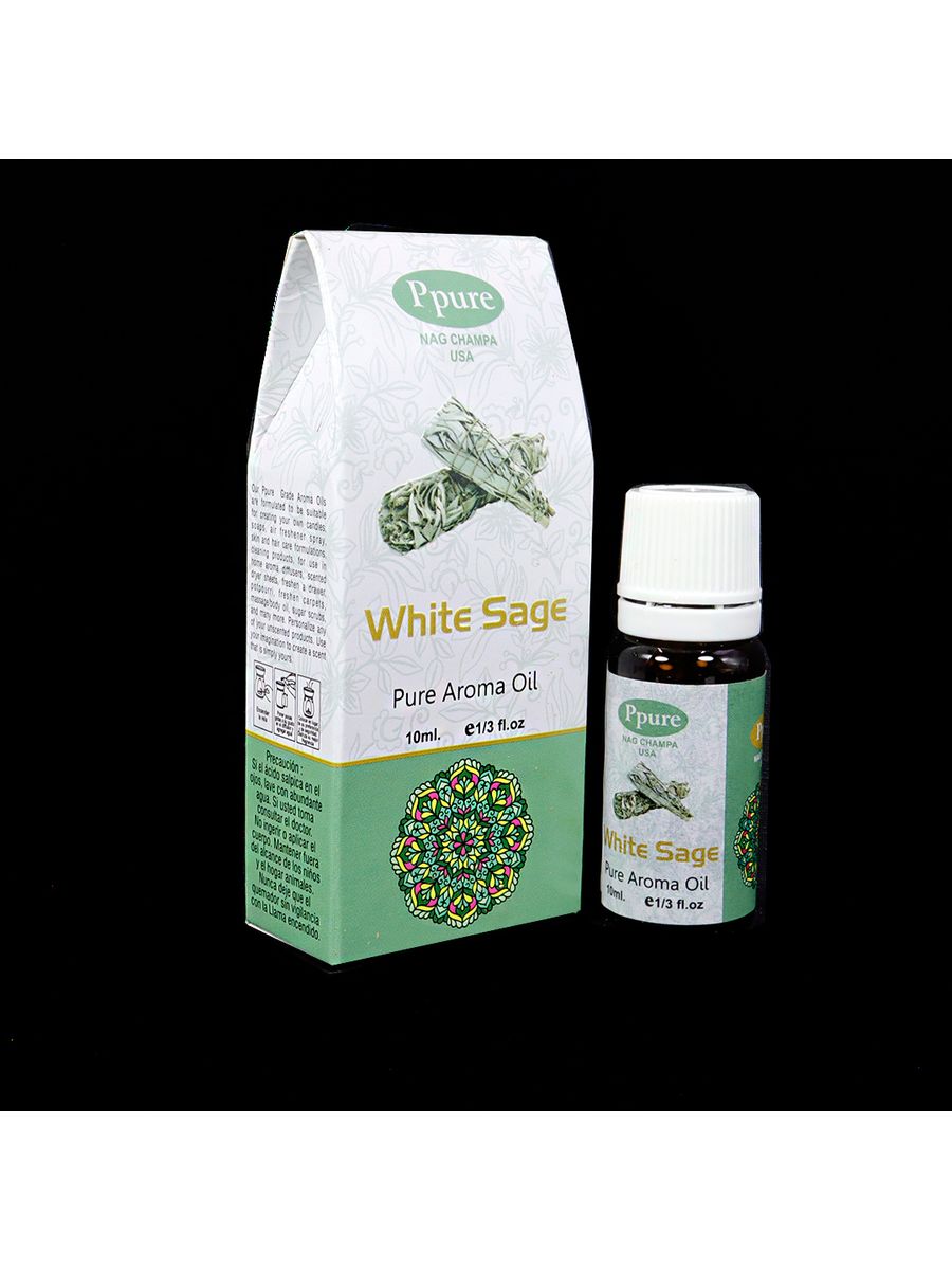 Масло Ppure WHITE SAGE 10мл Белый Шалфей ароматическое масло для аромаламп